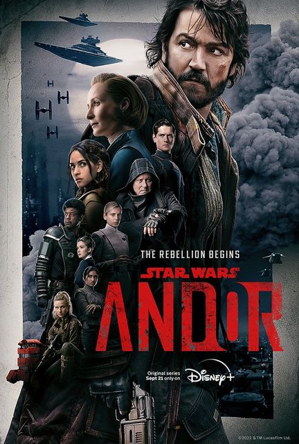 Latest poster for ANDOR showing Cassian, Mon Mothma, Saw Gerrera, and others