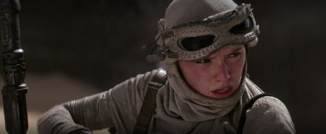 Rey's first appearance from doing her scavenger work
